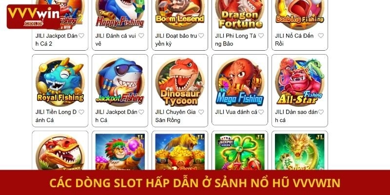 Các dòng slot hấp dẫn ở sảnh nổ hũ Vvvwin