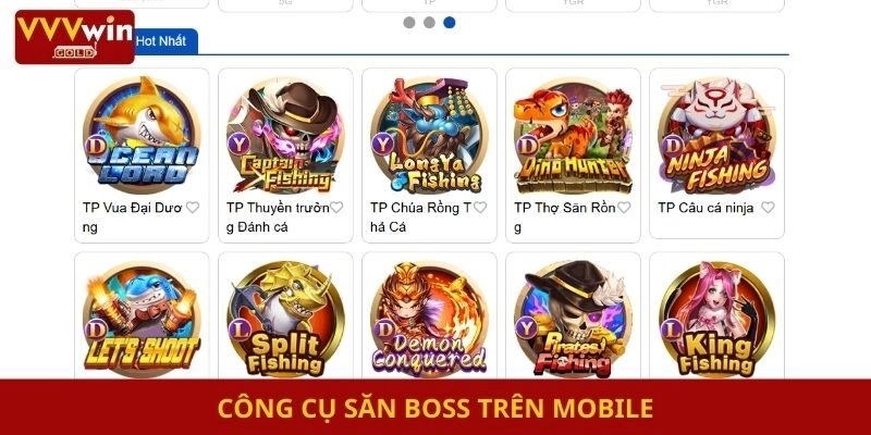 Công cụ săn Boss trên mobile