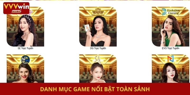 Danh mục game nổi bật toàn sảnh