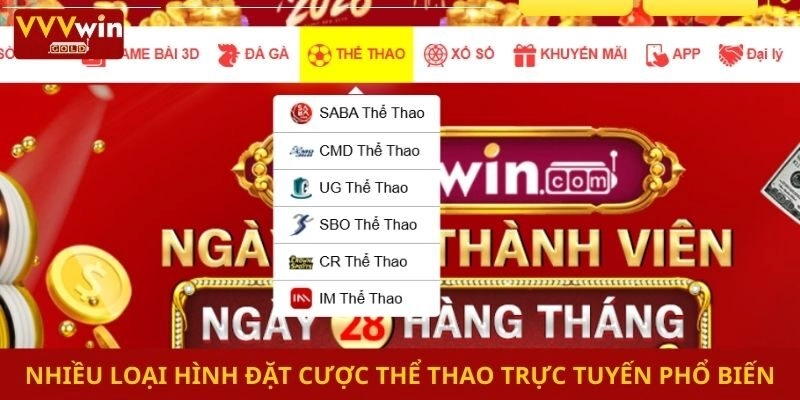 Nhiều loại hình đặt cược thể thao trực tuyến phổ biến